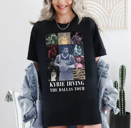 Kyrie Irving The Dallas Tour Vintage Unisex Shirt, Kyrie Irving Funny Shirt, Dallas Basketball Retro 90s Tee, Basketball Playoff TShirt