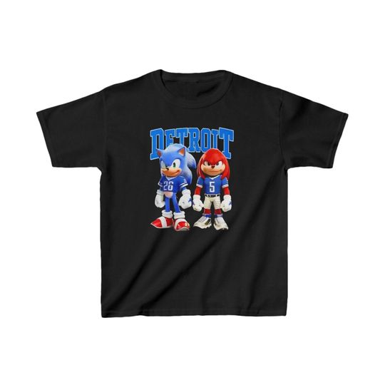 Kids Sonic and Knuckles Tee Detroit Lions T shirt