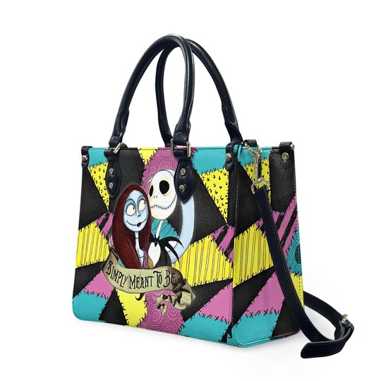 Halloween Leather Handbag, Jack And Sally Leather Bag, Disney Crossbody Bag, Nightmare Before Handbag, Horror Movie Shoulder Bag