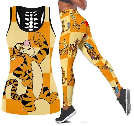 Disney Tigger Women Hollow Tanktop Legging Sets | Women's Day Gift