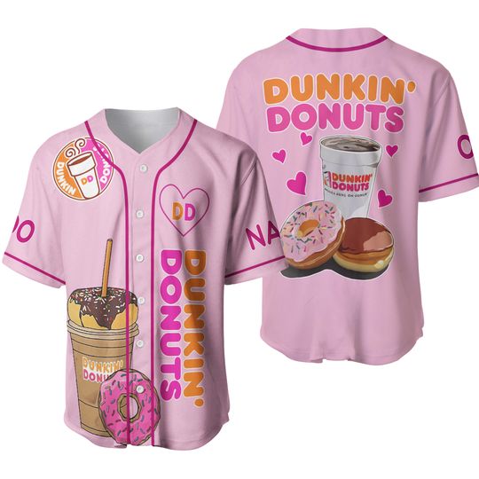 Dunkin Donuts Baseball Jersey, Dunkin Donuts Custom Shirt, Dunkin Donuts Fan Shirt, Donuts Lovers Shirt, Dunkin Coffee Baseball Jersey