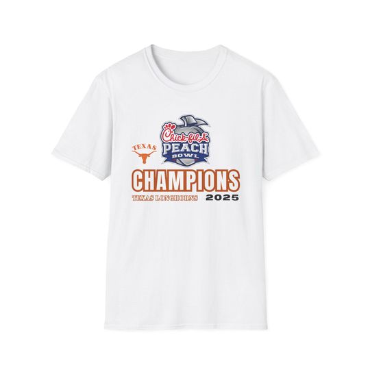 Texas Longhorns Peach Bowl Champions 2025 Shirt, Peach Bowl Souvenir, College Football Fan Gear, Game Day Merch, Chick-fil-a Bowl, Cfb Tees
