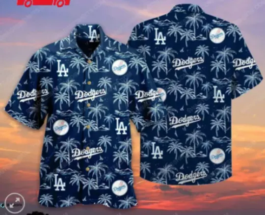 LA dodgers Hawaiian Shirt summer aloha hawaii shirt hawaiian