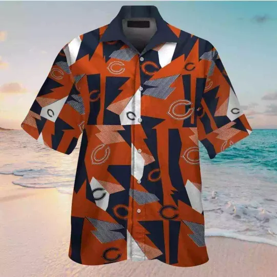 Chicago Bears Short Sleeve Button Up Tropical Hawaiian Shirt