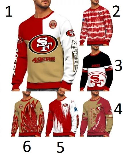 San Francisco 49ers Men's 3D Sweatshirt Football Long Sleeve Pullover Gift