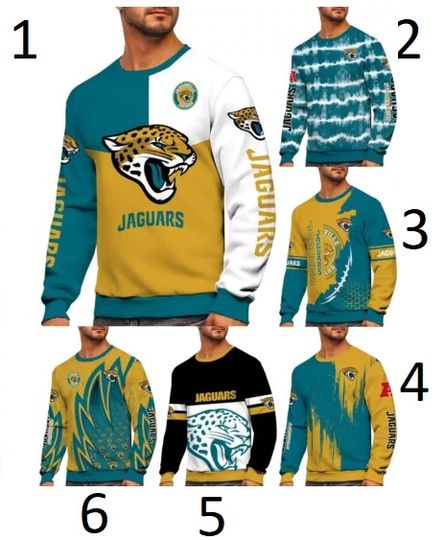 Jacksonville Jaguars Men's 3D Sweatshirt Football Long Sleeve Pullover