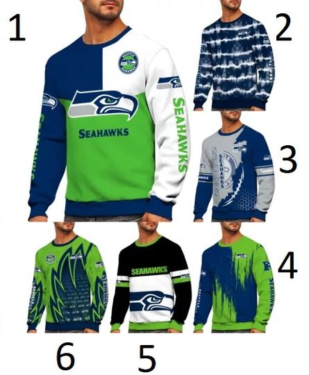 Seattle Seahawks Men's 3D Sweatshirt Football Casual Long Sleeve Pullover