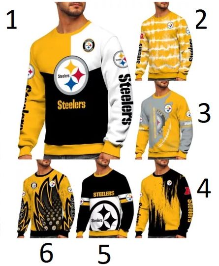 Pittsburgh Steeler Men's 3D Sweatshirt Football Long Sleeve Pullover