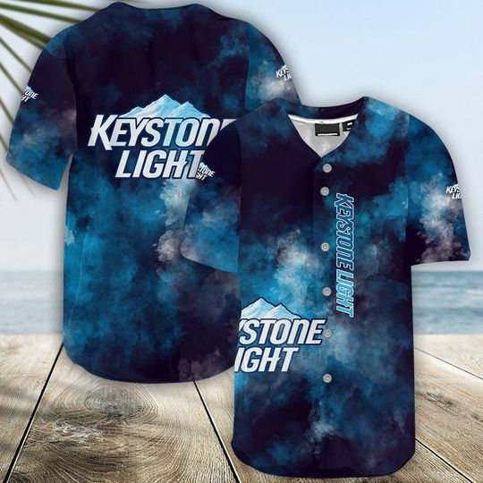 Colorful Smoke Keystone Light Baseball Jersey - Keystone Light Jersey Shirt For Men Women, Keystone Light Baseball Shirt
