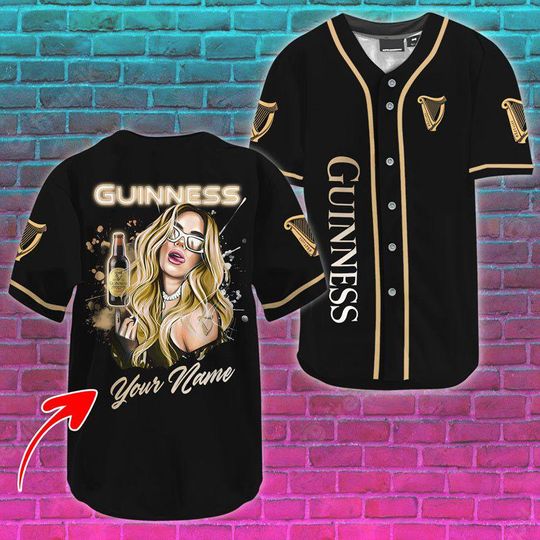 Personalized Sweet Lady Guinness Beer Baseball Jersey - Guinness Beer Jersey Shirt For Men Women, Guinness Baseball Shirt