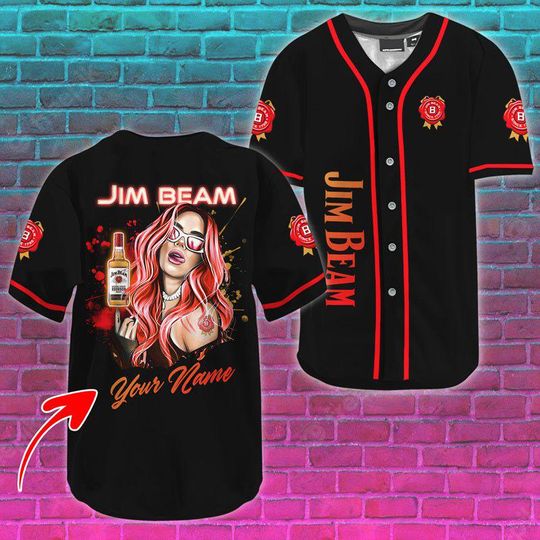 Personalized Sweet Lady Jim Beam Baseball Jersey - Jim Beam Jersey Shirt For Men Women, Jim Beam Baseball Shirt