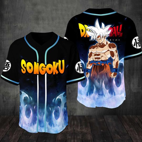 Dragon Ball Son Goku White Hair Baseball Jersey - Dragon Ball Jersey Shirt For Men Women, Goku Baseball Shirt