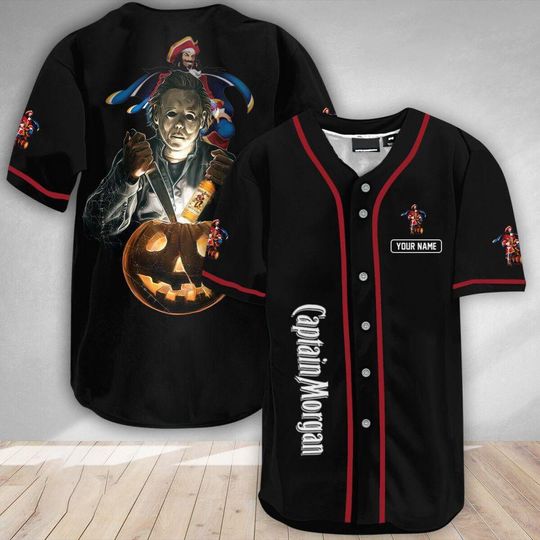 Personalized Michael Myers Captain Morgan Baseball Jersey - Captain Morgan Jersey Shirt For Men Women, Captain Morgan Baseball Shirt