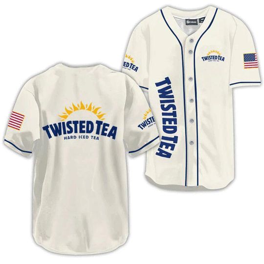 White US Flag Twisted Tea Baseball Jersey - Twisted Tea Jersey Shirt For Men Women, Twisted Tea Baseball Shirt