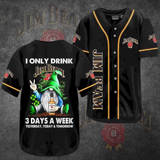 I Only Drink Jim Beam Baseball Jersey - Gnome Jim Beam Jersey Shirt For Men Women, Jim Beam Baseball Shirt
