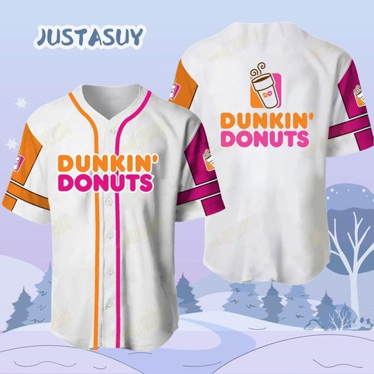 Dunkin Donuts Baseball Jersey, Coffee Lover Jersey Women, Dunkie Junkie Jersey, Donut Coffee Baseball Shirt, Just Donut Jersey Men