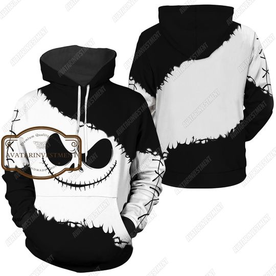 Halloween Jack Skellington 3D Hoodie, ]Nightmare Before Christmas 3D Hoodie, Horror Movie 3D Hoodie