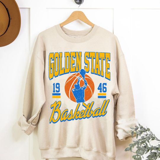 Golden State Basketball Sweatshirt, Retro 90s Basketball Sweatshirt