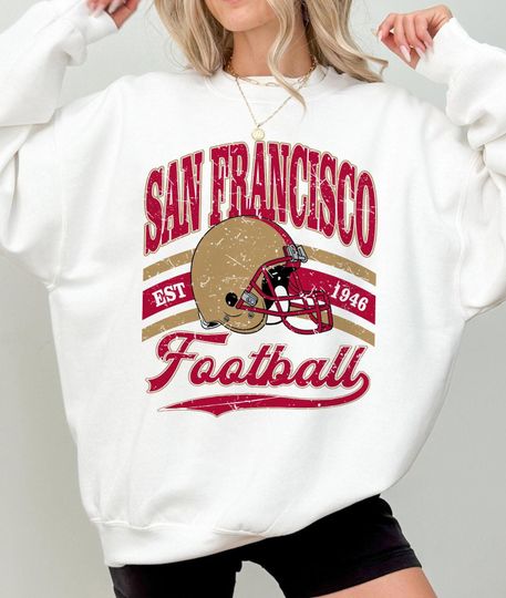 San Francisco Football 90s  Sweatshirt, San Francisco Super Bowl Champions Sweatshirt