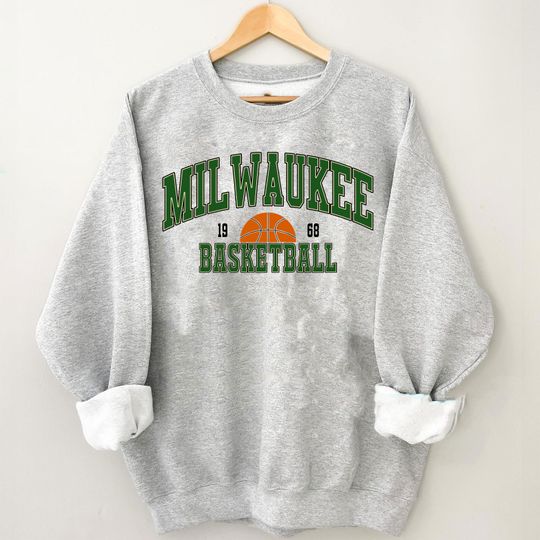 Vintage Milwaukee Basketball Sweatshirt, Gameday Basketball Sweatshirt, Milwaukee Fan Gifts