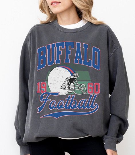 Buffalo Football Vintage 90s Style Sweatshirt, Buffalo Football Sweatshirt, Sunday Football Sweatshirt