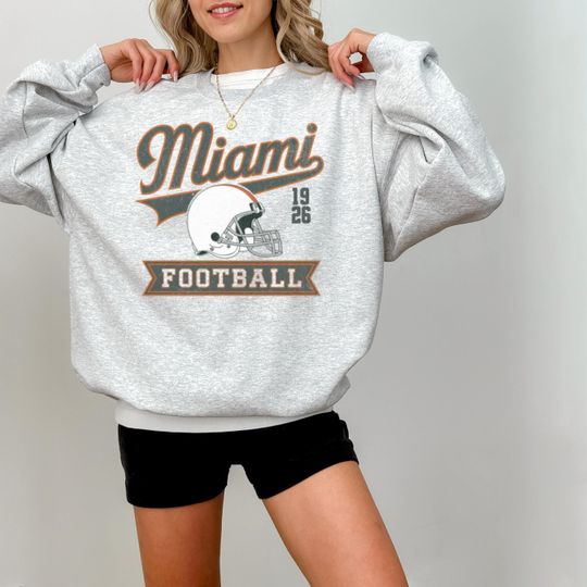 Miami Football Retro College Sweatshirt, Vintage Style Football Sweatshirt
