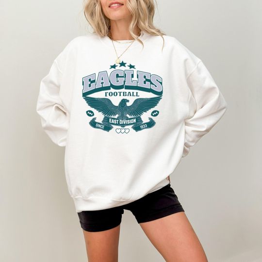 Vintage Philadelphia Football Crewneck Sweatshirt, Eagle Sweatshirt