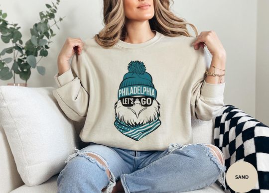 Philadelphia Football Vintage Style Sweatshirt, Philadelphia Let's Go Sweatshirt