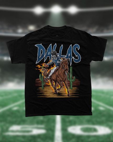 Discover Dallas Football T-Shirt, Texans T-Shirt, Skeleton T-Shirt