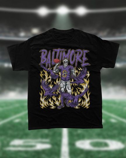Baltimore Football T-Shirt, Baltimore Ravens T-Shirt, Skeleton T-Shirt