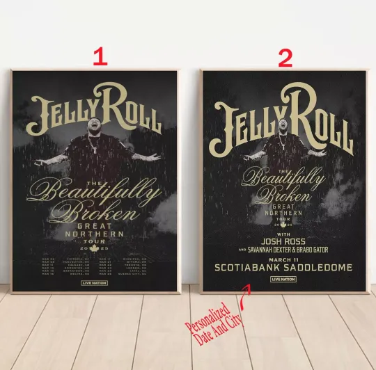 Custom Jelly Roll The Beautifully Broken Great Northern Tour 2025 Poster