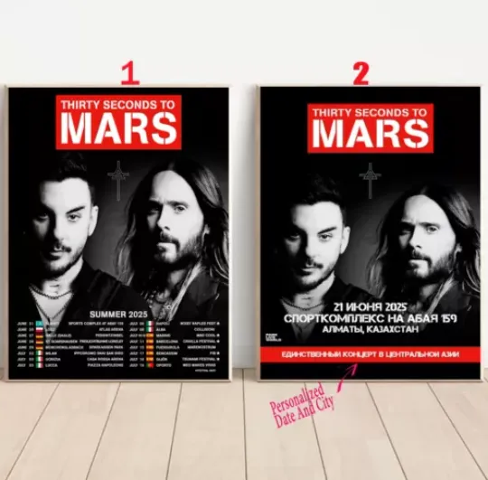 Custom THIRTY SECONDS TO MARS 2025 Poster