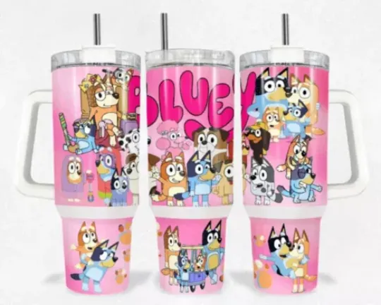 Pink BlueyDad Inspired 40oz Tumbler