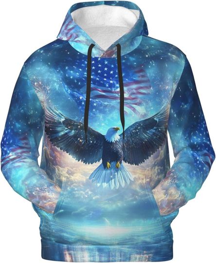 Unisex Cool 3D Hoodies, Galaxy Eagle 3D Hoodies