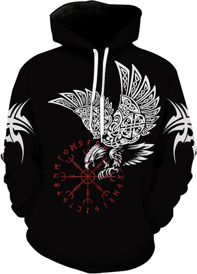 Unisex Cool Eagle 3D Hoodies, 3D Novelty Pullover Hoodies
