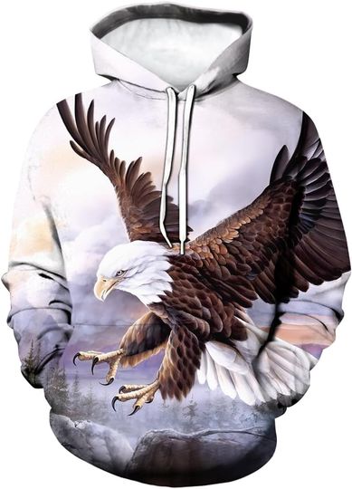 Novelty Bald Eagle Cool 3D Hoodies