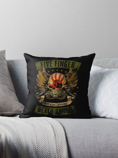 skull death metal Throw Pillow