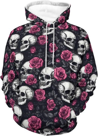 Skull And Roses Unisex Hoodies 3D