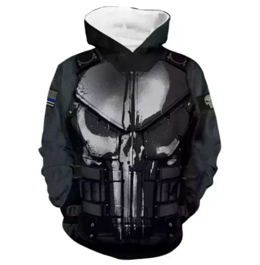3D Skeleton Skull Hip Pop Punisher Hoodie