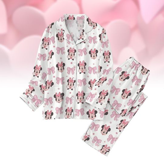 Minnie Coquette Bow Pajamas Set, Disney Pink Bow Pajamas Set