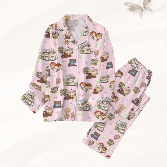 Carl And Ellie Pajamas Set, Up Movie Valentine Pajamas Set