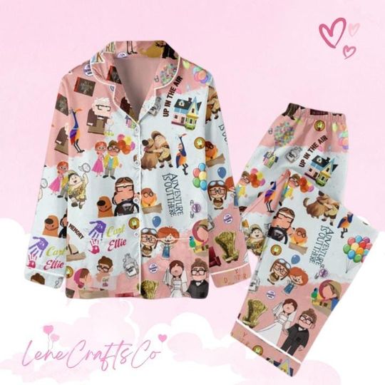 Carl And Ellie Thick Pajamas Set, Disney Honeymoon Pajamas Set