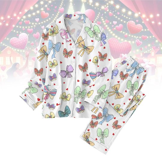 Disney Princess Ribbons Pajamas Set, Princess Coquette Bow Pajamas Set