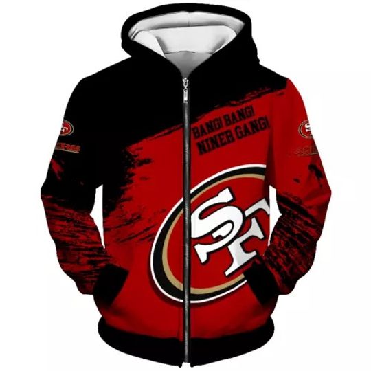 San Francisco 49ers 3D Zip Up Hoodie Jacket | Casual Hoodie | Football Lover Gift