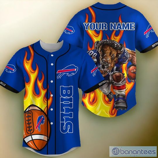 Personalized Buffalo Bills Baseball Jersey, Game Day Football, Bills Fire Baseball Jersey