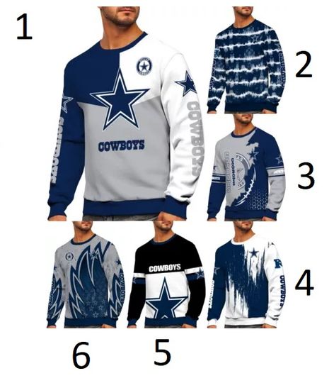 Dallas Cowboys Men's 3D Sweatshirt Football Casual Long Sleeve Pullover