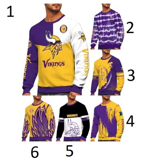 Minnesota Vikings Men's 3D Sweatshirt Football Casual Long Sleeve Pullover
