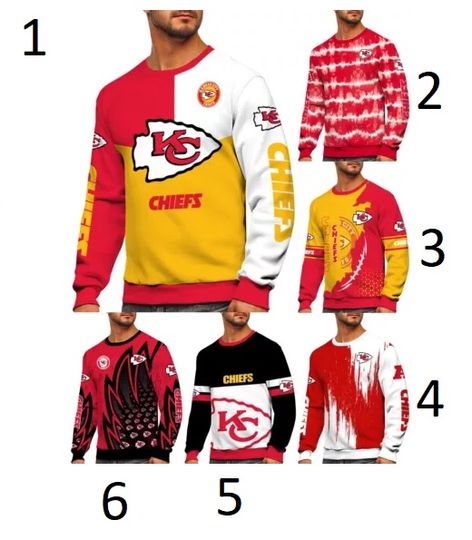 Kansas City Chiefs Mens 3D Sweatshirt Football Casual Long Sleeve Pullover