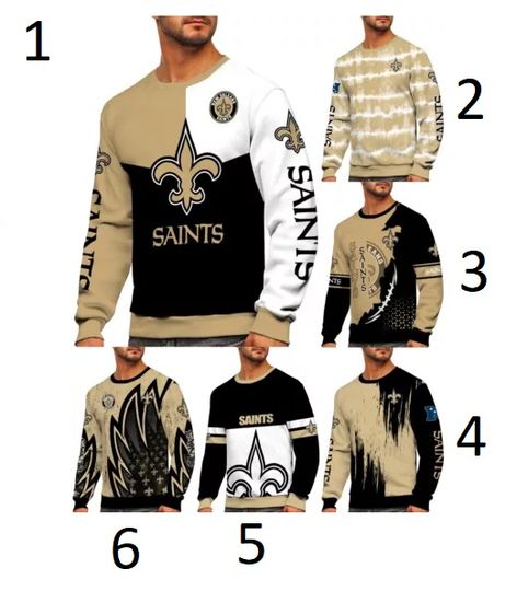 New Orleans Saints Mens 3D Sweatshirt Football Casual Long Sleeve Pullover