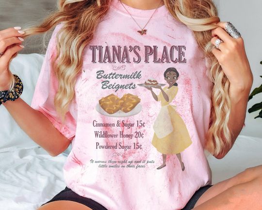 Retro Tiana's Place Buttermilk Beignets Comfort Color Blast T-shirt, Disney Tiana Princess Tee, The Princess & The Frog Shirt, Magic Kingdom